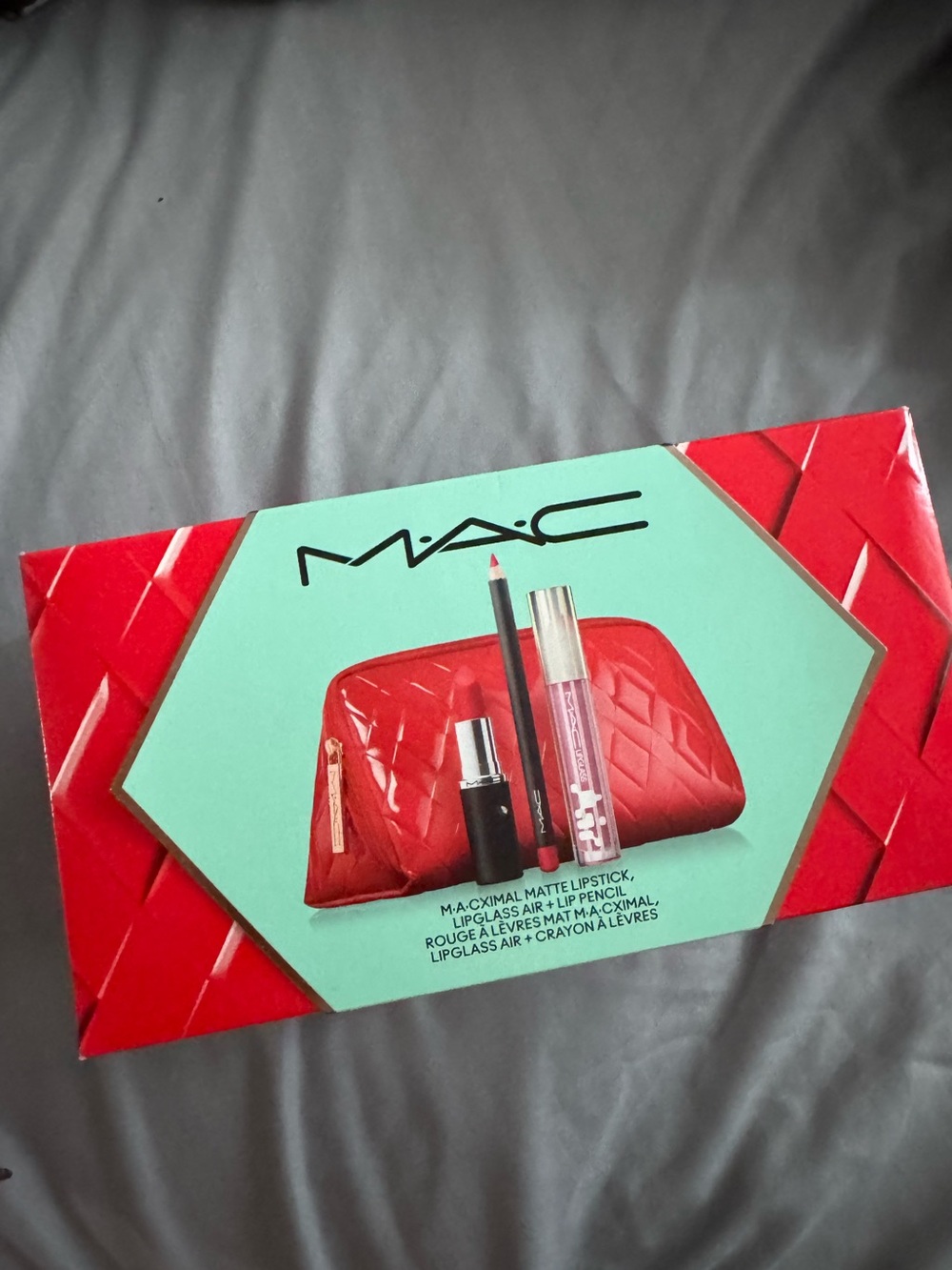 MAC Cosmetics Red Lip Trio with Quilted Red Cosmetic Bag